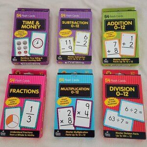 Math Flashcards Bundle (Time, Money, Add, Subtract, Fractions, Multiply, Divide)
